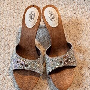 Dr. Scholl's Women's Glitter Mules - Silver